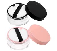 HAKIDZEL 4pcs 20g Loose Powder Containers with Puff Portable Plastic Makeup Compact Cases Travel Powder Dispenser for Easy Application