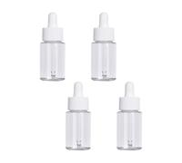 HAKIDZEL 4pcs 20ml Empty Sub Dropper Bottles for Essential Oil and Cosmetics, Leak-proof Glass and Silicone Plastic with Cover, Smooth Surface Bottles for Travel and Refill