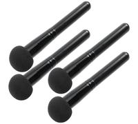 HAKIDZEL 4pcs Black Mushroom Head Makeup Puff Set for Foundation and Face Powder with Easy-to-grip Plastic Handle, Fluffy Cosmetic Sponge for Dry and Wet Use, for Daily Makeup Application