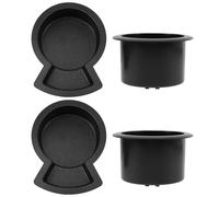 HAKIDZEL 4pcs Black Plastic Car Cup Holder Insert for Motorhome and Boat Easy to Clean Simple Installation Replacement for Cup Holder Ashtray