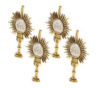 HAKIDZEL 4pcs Catholic Holy Chalice Tie Pin Set Lightweight Zinc Alloy Brooches with Golden Finish, Easy to Pair for Special Occasions and Daily Wear, Religious Lapel Pins for Family
