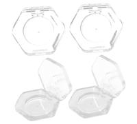 HAKIDZEL 4pcs Hexagon Refillable Empty Eyeshadow Pans for Women, Reusable as Material Cosmetic Containers Suitable for Blush and Eyebrow Powder, for Outdoor Traveling and Working