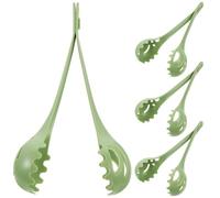 HAKIDZEL 4pcs Multipurpose Egg Clamp Tongs for Cooking with Easy to Grip Green Handle, Kitchen Gadget for Stirring, Gripping, and Serving Pasta or Eggs
