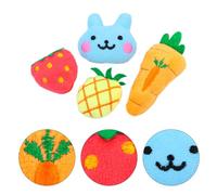 HAKIDZEL 4pcs Plush Catnip Cat for Pet Cats and Kittens, Fruit Cartoon Shaped Chew Bite-resistant Soft to Reduce Loneliness and Encourage Play