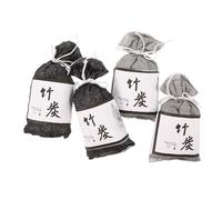 HAKIDZEL 4pcs Reusable Bamboo Charcoal Odor Absorber Bags for Closet and Car, Activated Charcoal Air Purifying Bags for Effective Odour Elimination and Moisture Absorption