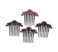 HAKIDZEL 4pcs Rhinestone Hair Combs Sparkly Decorative Accessories for Women Elegant Side Combs for Weddings Engagements and Special Occasions Ab Gradient