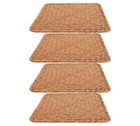HAKIDZEL 4pcs round Woven Seagrass Placemats for Kitchen Table, Decorative and Easy to Clean Rustic Natural Place Mats, for Party and Dining Table Use