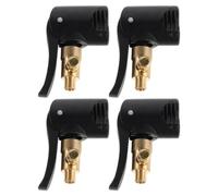 HAKIDZEL 4pcs Tire Inflation Quick Connector Air Pump Nozzle Adapter Brass and Plastic Clip-on Inflator Attachment for Car and Motorcycle Tyres, Portable Outdoor Travel Use,
