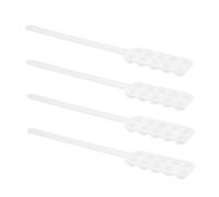 HAKIDZEL 4pcs White Plastic Medication Dosage Tool with 10 Slots Compact and Portable Abs Measuring Spoon for Managing Household Medications