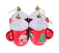 HAKIDZEL 4pcs Xmas Tree Hanging Ornaments Christmas Party Decorations Pendant Cups for Tree Door Wall Festive Xmas Pendants for Home Office Shop Hotel Garden Use