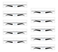 HAKIDZEL 50pcs Blue Pvc Eyebrow Shaping Stencils with Scale Design for Precise Eyebrow Positioning Suitable for Threading and Makeup Measurement Tool for Home Users and Professionals