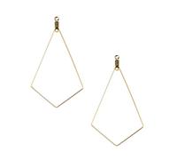 HAKIDZEL 50pcs Earring Components Geometric Earring Accessories with Double Holes Triangular Diamond Shape Golden DIY Beading Jewellery Making for Women
