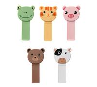 HAKIDZEL 5pcs Creative Toilet Seat Lifters with Noise Reducing and Convenient Design, Pp Material Frog Cow Pink Pig Bear Shapes, for Toilet and Dorm Use