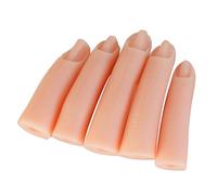 HAKIDZEL 5pcs Silicone Prosthetic Fingers for Manicure Fake Finger Simulation Practice Nail Art Supply Use As Nail Beauty Prop in Art Training Includes Practice Models