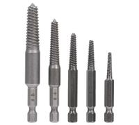 HAKIDZEL 5pcs Small Screw Extractor Set Made of High Hardness Bearing Steel for Broken Screws and Bolts Removal at Construction Site Or Home