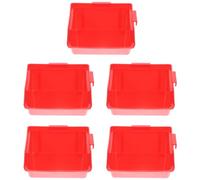 HAKIDZEL 5pcs Stackable Abs Parts Storage Bins Scoop Front for Workshop and Office Use, Easy to Use Red Tool Organizers Beautiful Appearance for Efficient Warehouse Storage