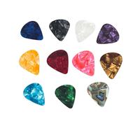 HAKIDZEL 60pcs Celluloid Heart Shape Guitar Picks, Thin Medium Thick Assorted Plectrums for Bass and Mandolin, Lightweight Portable Picks for Practice Random Color