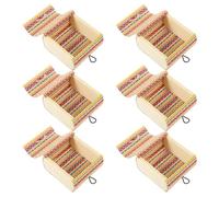HAKIDZEL 6pcs Bamboo Small Jewelry Boxes Set Vintage Rustic Treasure Chest Sundries Organizer for Storing Jewelry and Accessories on Dressing Table at Home