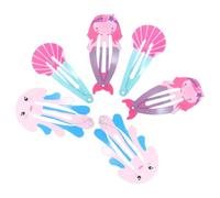 HAKIDZEL 6pcs Cute Mermaid Barrettes Snap Hair Clips, Iron Material with Gentle Using and Securely in Place Features, Hair Accessories