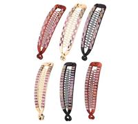 HAKIDZEL 6pcs Fish Shape Hair Clip Claw Rhinestone Inlaid Reusable Comfortable to Use Fashionable Simple Design for Wedding and Season Hair Accessories Assorted style