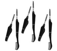 HAKIDZEL 6pcs Foldable Double-ended Eyebrow and Eyelash Comb Brushes Black Abs Material for Salon and Travel Use