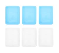 HAKIDZEL 6Pcs Lab Trays for Chemical Experiments, Leak-Proof Acid-Base Resistant Sample Containment Trays for Classroom Science Activities and Student Use, White Light Blue 24.5X18.5X2.5Cm