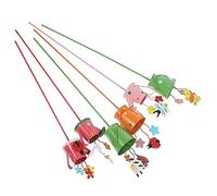 HAKIDZEL 6pcs Metal Decorative Garden Stakes Set with Colorful Bug Patterns, Outdoor Lawn and Patio Yard Ornaments, Miniature Garden Accessories for Planters and Flower Pots