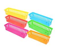 HAKIDZEL 6pcs Plastic Classroom Pencil Holder Basket for Desk Storage