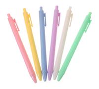 HAKIDZEL 6pcs Portable Gel Pen 0.5mm with Smooth Writing and Quick Dry Ink, Simple Press-type Design for Students and Office Use, Lightweight Pp Material for School and Office Random Color