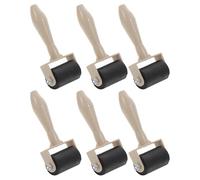 HAKIDZEL 6pcs Printmaking Brayer Ink Roller Set for Crafting and Scrapbooks, Well Polished Rubber Rollers with Easy to Grip Plastic Handles, Professional Block Stamping Painting Supplies