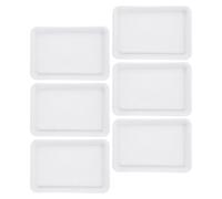 HAKIDZEL 6pcs Rectangular Plant Pot Drip Trays in White Pp Material, Flower Pot Trays That Collect Spilled Soil and Keep Floor and Desktop Clean and Dry, for Gardening Use