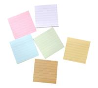 HAKIDZEL 6pcs Self-adhesive Colourful Memo Pads with Lined Paper, Creative Design Adhesive Notes for School and Office Use, Portable and Fun Decorative Writing Pads