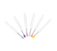 HAKIDZEL 6Pcs Silicone Lip Brush with Dustproof Caps Multi Color Portable Lipstick Applicator Wands for Lipstick Lip Scrub Travel Friendly Makeup Brushes for Professional and Home Use