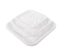 HAKIDZEL 6pcs Square Plastic Flower Pot Bottom Trays with Anti-spill Design, Universal Compatibility for Flower Pots, for Window Sills and Balconies, White Garden Plant Saucers