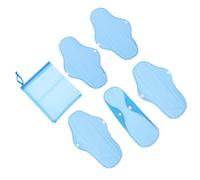 HAKIDZEL 6pcs Washable Reusable Sanitary Pads for Women with Waterproof Synthetic Material and Soft Fleece, Includes Waterproof Drawstring Bag, for Menstrual Periods and Heavy Flow