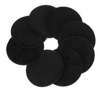 HAKIDZEL 8pcs Black Pu Leather Replacement Makeup Puff Foundation Powder Applicators Sleek Stylish Soft Lint-free Design for Women Makeup Routine and On-the-go Touch-ups