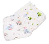 HAKIDZEL 8pcs Cotton Face Wash Cloths Absorbent Towels Soft Washable Muslins with Different Designs Keeps Dry and Neat for Bathing and Feeding