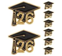 HAKIDZEL 8pcs Graduation Brooch Pins: 2026 Graduation Cap Lapel Badges for Teachers & Students - Grad Jewelry for Party Favors Clothes Backpacks Hat Coat