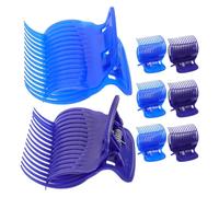 HAKIDZEL 8Pcs Heated Roller Clips Hair Curler Claw Clips Heat-Resistant Blue and Purple Suitable for Salon Hair Sectioning and Perming