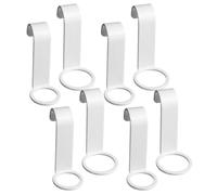 HAKIDZEL 8pcs White Abs Hanging Hooks Shower-Gel Holder for Bathroom and Kitchen, Multipurpose Storage Hooks Suitable for Damp Environments, for Shampoo and Bottle Organisation