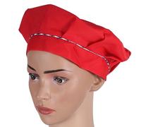 HAKIDZEL Adjustable Chef Hat in Red Fabric, Comfortable Wear Baking Cap for Boys, for Household Photo Props and Doing Housework