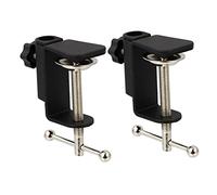 HAKIDZEL Adjustable Metal Microphone Mount Clamp Black 2 Pcs with C Shape Mic Holder Clip, Easy to Fix on Table or Desk, Suitable for Microphone Suspension Stand to 12mm Diameter