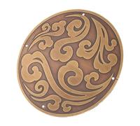 HAKIDZEL Antique Style Brass Cabinet Applique Decoration Round Carved Decal for Vintage Furniture Traditional Chinese Outdoor Storage Cabinet Ornament