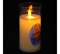 HAKIDZEL Assorted Color Catholic Candles Prayer LED Flameless Battery Operated Plastic Decorative Candle with Lasting Burn for Party and Emergency Situations Random Color