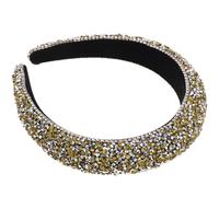 HAKIDZEL Baroque Rhinestone Hairband for Wide Padded Band, Easy to Put and Take, Elegant Yellow Headband for Party and Banquet Hair Decoration