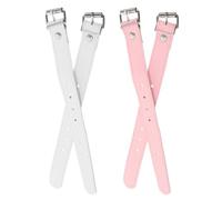 HAKIDZEL Bike Basket Straps Front Basket Belts Adjustable 2 Pairs Leather for Solid Installation with Sturdy Design in White and Pink Colours for Bike Decor
