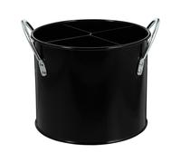 HAKIDZEL Black Iron Cutlery Holder Cylinder with Water Draining Feature and Easy to Clean Design for Kitchen Utensil Storage and Chopstick Organiser