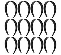 HAKIDZEL Blank Headbands DIY Hair Hoop Material for Women and Girls 12pcs Plastic Black Versatile and Convenient for DIY Crafting and Doing Sports