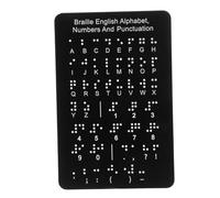 HAKIDZEL Braille Tactile Learning Board with Raised Dots Numbers Punctuation, Portable Braille Alphabet Teaching Aid for Beginners, Visual Impairment Education Tool for Blind Children