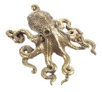 HAKIDZEL Brass Octopus Collectible Figurine Metal Sculpture Mini for Home Office Desk Ornament Mythical Creature Decor